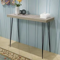 Konsole i sekretarzyki - vidaXL Stolik-konsola szara 90x30x71,5 cm - miniaturka - grafika 1