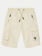 Spodenki damskie - Guess Szorty materiałowe L2RD01 D3XN0 Écru Regular Fit - miniaturka - grafika 1