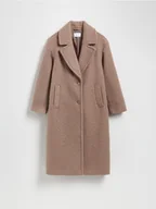 Płaszcze damskie - Reserved - Płaszcz z tkaniny boucle - brązowy - miniaturka - grafika 1