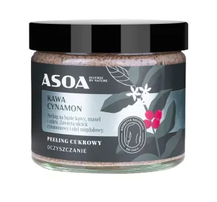Asoa ASOA Peeling Cukrowy Kawa i Cynamon 250ml - Peelingi do ciała - miniaturka - grafika 1