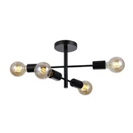 Lampy sufitowe - Sufitowa lampa Piansi PND-4025-4-BL Italux stics do jadalni czarna - miniaturka - grafika 1
