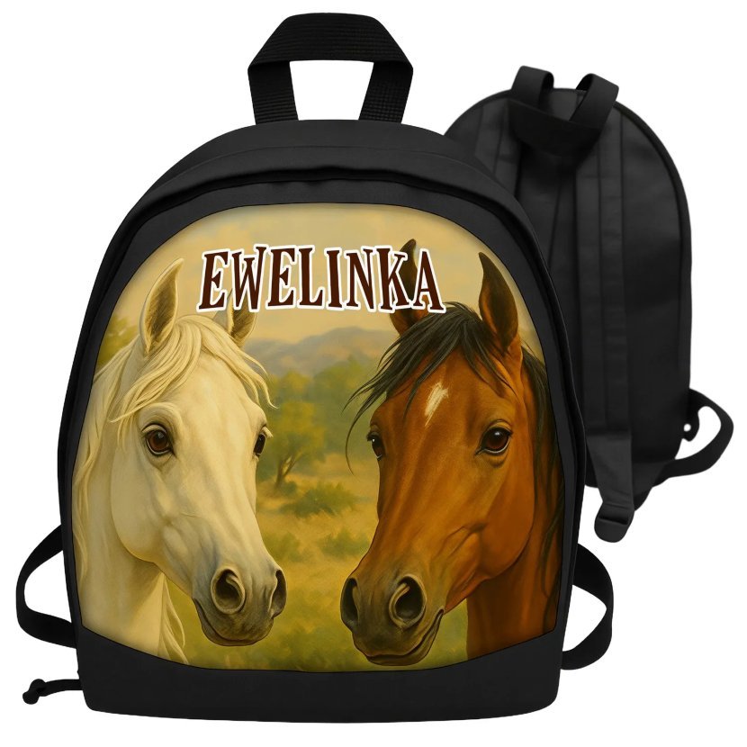 Plecak z imieniem KONIE KUCYKI prezent dla FANA personalizowany nadruk