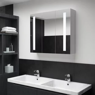 vidaXL Szafka łazienkowa z lustrem i LED, 89 x 14 x 62 cm - Szafki łazienkowe - miniaturka - grafika 1