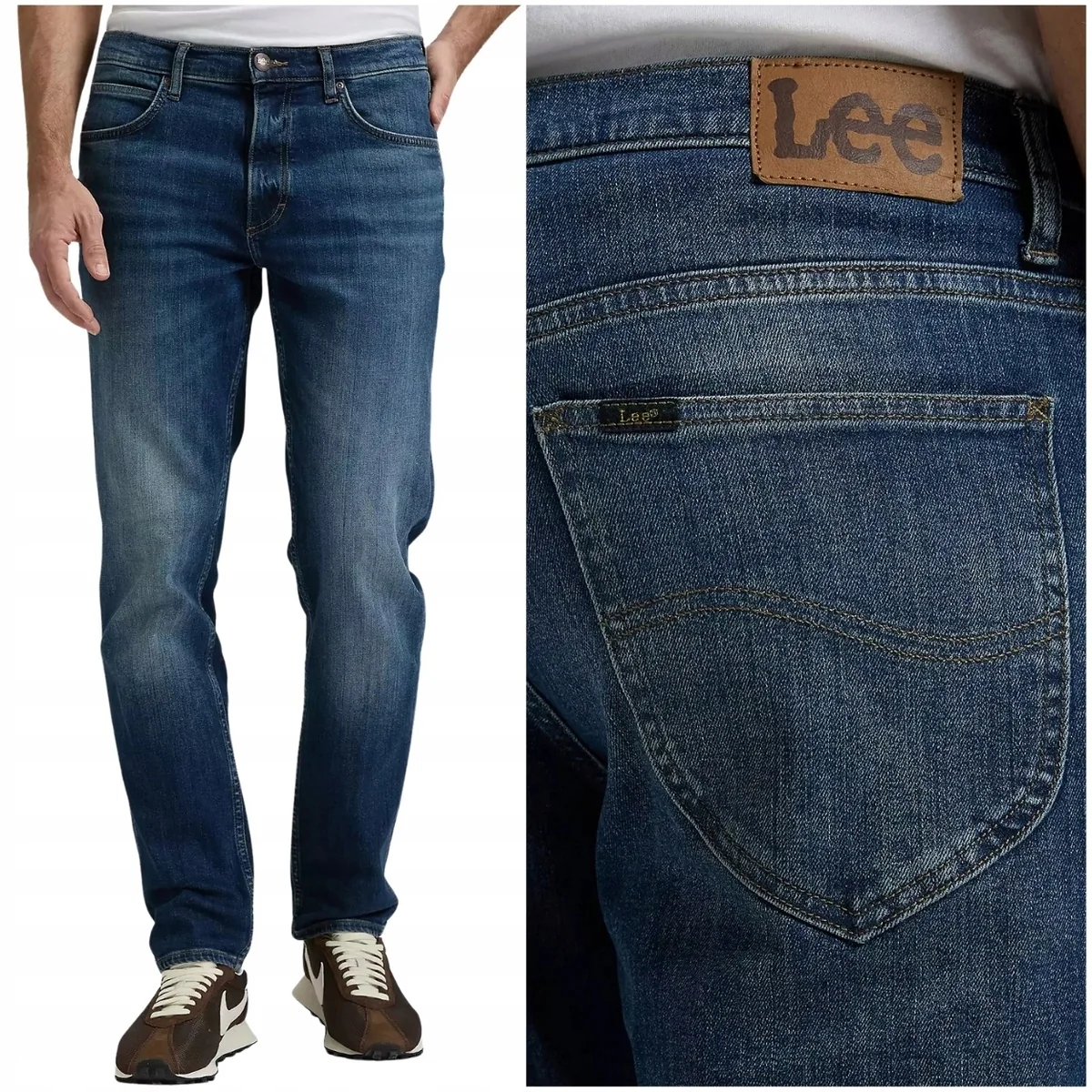 Lee David regular tapered Rusty Rivet klasyczne spodnie jeansowe W30 L32