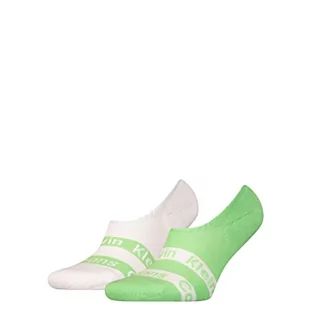 Skarpetki męskie - Calvin Klein Męskie skarpety z logo Ribbon high Cut Footie, limonkowe, rozmiar uniwersalny, Lime, jeden rozmiar - grafika 1