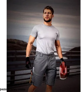 ARDON URBAN szorty spodenki 65 % poliester, 35 % bawełna, canvas, ok. 270 g/m2 Tabiflex - stretch, 10 kieszeni na - szary H6500 54 - Spodnie sportowe męskie - miniaturka - grafika 1