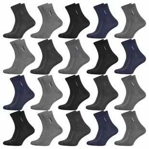 20-PAR Skarpety wysokie Męskie Bawełniane Garnitur kolory Skarpetki JAKOŚĆ - Skarpetki męskie - miniaturka - grafika 1