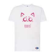 Koszulki i topy damskie - KERFUŚ różowy T-shirt jednostronny biały M - miniaturka - grafika 1