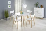 Stoły - RUBEN HALMAR stół kolor blat - biały, nogi - naturalny (102-142x102x75 cm) , RABAT -10% NA KOD RABAT10 - miniaturka - grafika 1