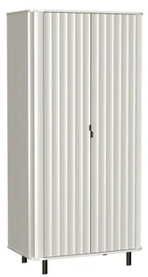 Biała ryflowana szafa dwudrzwiowa z drążkiem i półkami - Egesio 10X - Szafy Biała ryflowana szafa dwudrzwiowa z drążkiem i półkami - Egesio 10X - Szafy - miniaturka - grafika 1