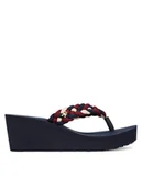 Klapki i japonki damskie - Tommy Hilfiger Japonki Th Wedge Braided Summer Sandal FW0FW09198 Kolorowy - miniaturka - grafika 1