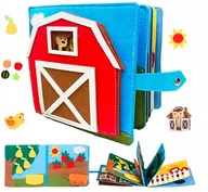 Zabawki sensoryczne - Książeczka Manipulacyjna, Tablica, Quiet Book, Montessori - Na farmie/ Jolly Designs - miniaturka - grafika 1