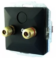 Gniazdka elektryczne - Abex Perła czarny mat gniazdo głośnikowe PT-2GP PT-2GP-czarny mat - miniaturka - grafika 1