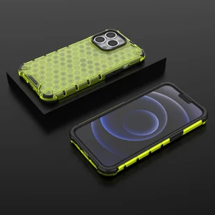 Honeycomb etui pancerny pokrowiec z żelową ramką iPhone 13 Pro zielony - Etui i futerały do telefonów - miniaturka - grafika 13