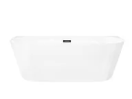 Wanny - Wanna przyścienna wolnostojąca Corsan E029 Mono 160 cm z wykończeniem czarnym - miniaturka - grafika 1