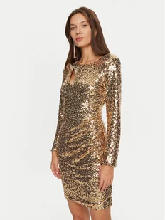 Rinascimento Sukienka koktajlowa CFC0019792002 Złoty Regular Fit - Sukienki - miniaturka - grafika 1