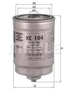 Filtr paliwa Mahle KC 104 - Filtry paliwa - miniaturka - grafika 1