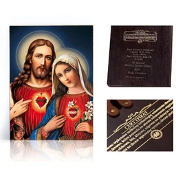 Ikona religijna Serce Jezusa i Serce Maryi - Ikony i obrazy sakralne - miniaturka - grafika 1
