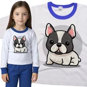 Piżamy dla dziewczynek - Piżama dziecięca Słodki Buldog Buldożek Francuski 98/104 - VoloDonum - miniaturka - grafika 1