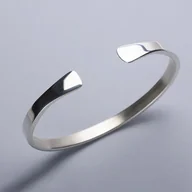 Bransolety męskie - Bransoletka z litego srebra męska okazała na grubszy nadgarstek - miniaturka - grafika 1