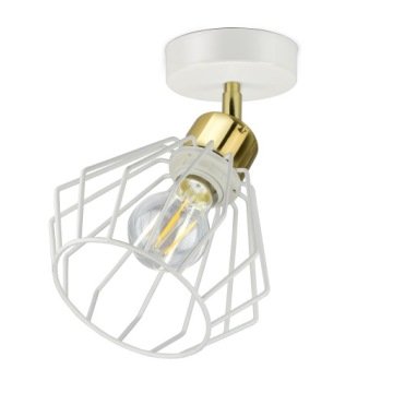 Lampa Plafon Żyrandol Druciany Biała Złota Led z Ruchomym Przegubem Luxolar