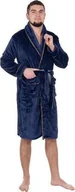 Szlafroki męskie - Springos Szlafrok męski z polaru rozm. L/XL z paskiem granatowy UNIWERSALNY - miniaturka - grafika 1