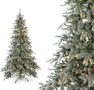 Choinki - Sztuczna choinka Evergreen Frost Spruce Z diodami LED i sztucznym śniegiem Biała 180 cm - miniaturka - grafika 1