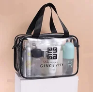 Kosmetyczki, organizery i kuferki - Wodoodporna kosmetyczka podróżna, transparentna, 2 komory - miniaturka - grafika 1