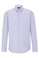 Koszule męskie - HUGO Kenno Slim-Fit męska koszula z mieszanki bawełny o strukturze popeliny, Light/Pastel Purple535, 44 - miniaturka - grafika 1
