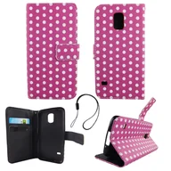 Etui i futerały do telefonów - Etui na telefon komórkowy Etui na telefon komórkowy Samsung Galaxy S5 / S5 Neo Polka Dot Purple White - miniaturka - grafika 1