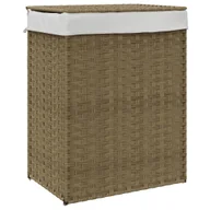 Kosze na bieliznę - vidaXL Kosz na pranie z pokrywą 46x33x60 cm z polirattanu - miniaturka - grafika 1