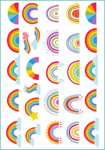 Tatuaże tymczasowe zmywalne kolorowa tęcza, format A4 - Zabawki kreatywne - miniaturka - grafika 1