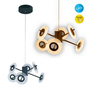Żyrandol LED Discus, czarny, 6-punktowy - Lampy sufitowe - miniaturka - grafika 1