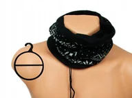 Apaszki i szaliki damskie - KOMIN ZIMOWY 3W1 CZARNY WZÓR ŚWIĄTECZNY NA KAŻDĄ PORĘ ROKU WIS-804 - miniaturka - grafika 1