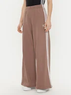 Spodnie sportowe damskie - adidas Spodnie dresowe 3-Stripes JC5762 Beżowy Wide Leg - miniaturka - grafika 1