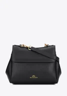 Torebki damskie - Damska torebka na ramię ze skóry naturalnej czarna - miniaturka - grafika 1