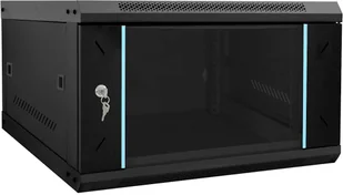 vidaXL Szafa sieciowa z przechowywaniem Czarny 53 x 60 x 30 cm Stal - Szafy rack - miniaturka - grafika 1