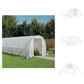 Szklarnie ogrodowe - vidaXL Szklarnia z ramą stalową biała 16 m² 8x2x2 m - Szklarnie - miniaturka - grafika 1