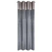 Zasłony - Euro Firany Zasłona 140 x 250 Dekoracyjna Przelotki Agnes Grafitowy 1220520 - miniaturka - grafika 1
