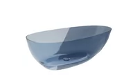 Wanny - Wanna wolnostojąca Besco Xara 160x75 cm owalna żywica syntetyczna niebieska maskownica biała WAX-160-BWW - miniaturka - grafika 1