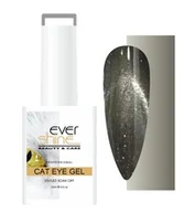 Lakiery hybrydowe - Cat Eye Lakier Hybrydowy srebrny czarny z drobinkami magnetyczny EverShine - miniaturka - grafika 1
