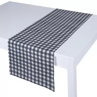 Obrusy i serwetki - Dekoria pl pl Bieżnik prostokątny granatowo biała kratka 1,5x1,5cm) 40 × 130 cm Quadro 410-136-01 - miniaturka - grafika 1