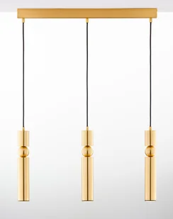 Złota lampa wisząca z ozdobnymi tubami JUP 2010 AL3 MS/MS - Lampy sufitowe - miniaturka - grafika 1