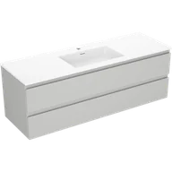 Szafki łazienkowe - Mexen Orio szafka łazienkowa 140 cm z umywalką Otis, 2 szuflady, szara mat/biała mat - 91A10-14047-2-BFF62-W18M01 - miniaturka - grafika 1