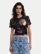 Koszulki i topy damskie - Desigual T-Shirt Des Moines 25SWTK88 Czarny Regular Fit - miniaturka - grafika 1