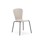 Krzesła - Krzesło MILLA, czarna rama, piaskowy - miniaturka - grafika 1