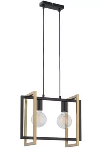 Sigma Prostokątna LAMPA wisząca EDEN 32232 metalowa OPRAWA zwis do sypialni czarny złoty 32232 - Lampy sufitowe - miniaturka - grafika 1
