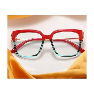 Damskie kwadratowe okulary zerówki do komputera BLUE LIGHT z flexami 25130D - Okulary korekcyjne, oprawki, szkła - miniaturka - grafika 1