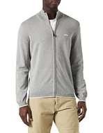 Kurtki męskie - BOSS Męska kurtka Zalli Knitted, Light/Pastel Grey59, 3XL - miniaturka - grafika 1