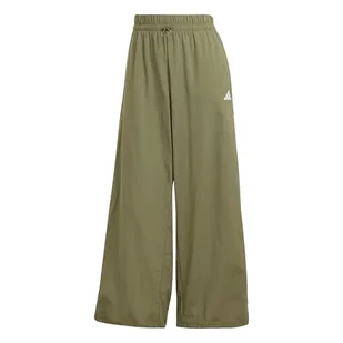 adidas Kobiety ESSENTIALS 3-STRIPES LIFESTYLE WOVEN PARACHUTE PANTS, Olive Strata/White, XL - Spodnie rowerowe - miniaturka - grafika 1